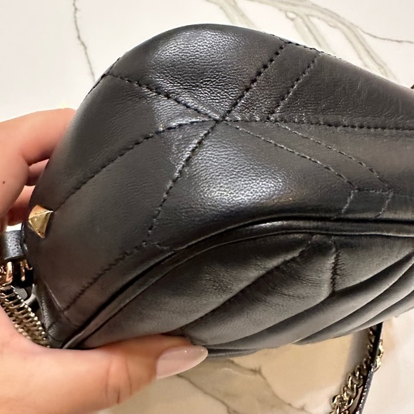 Jimmy Choo black lamb skin crossbody bag with champagne hardware - Picture 6 of 12